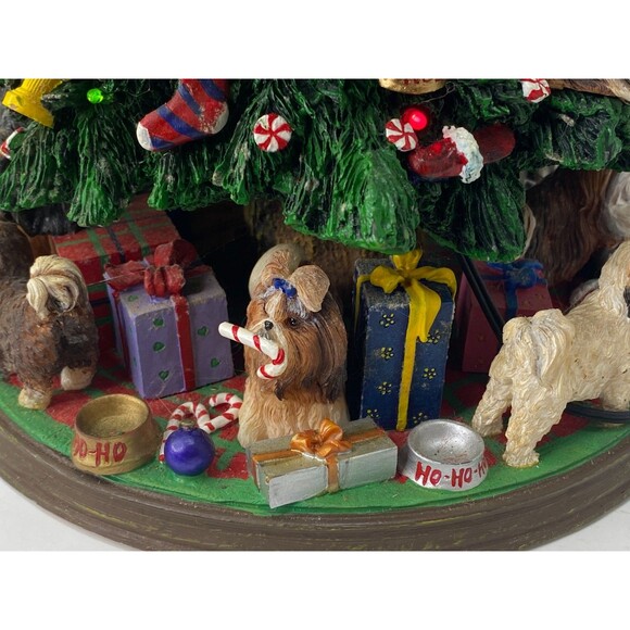 Danbury Mint Shih Tzu Christmas Tree Lighted Dog Puppy Holiday Decor Complete - Picture 12 of 16
